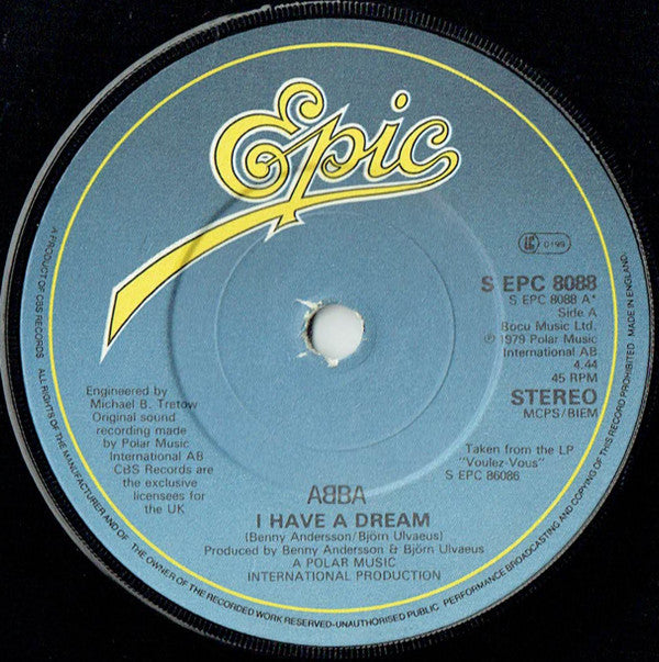ABBA : I Have  A Dream (7", Single)