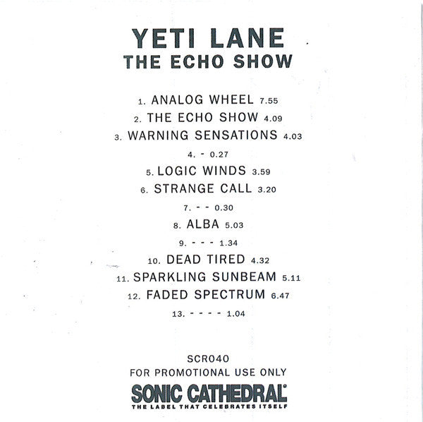 Yeti Lane : The Echo Show (CDr, Album, Promo)