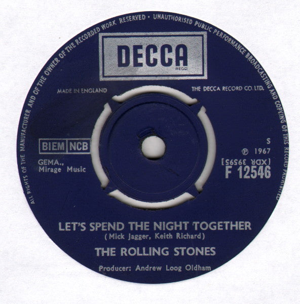 The Rolling Stones : Let's Spend The Night Together (7", Single)