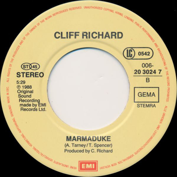 Cliff Richard : Mistletoe & Wine (7", Single)