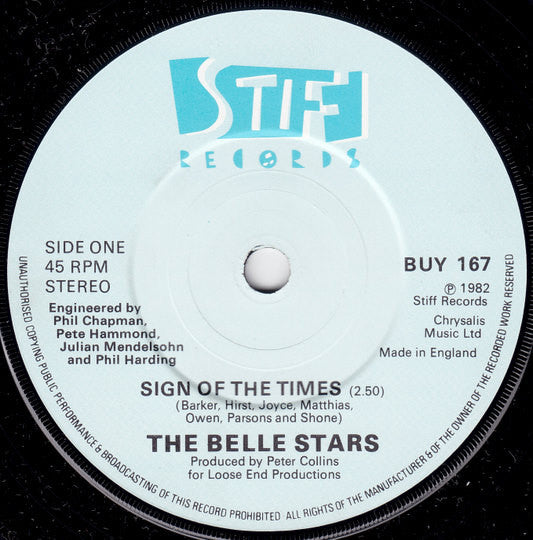 The Belle Stars : Sign Of The Times (7", Single)