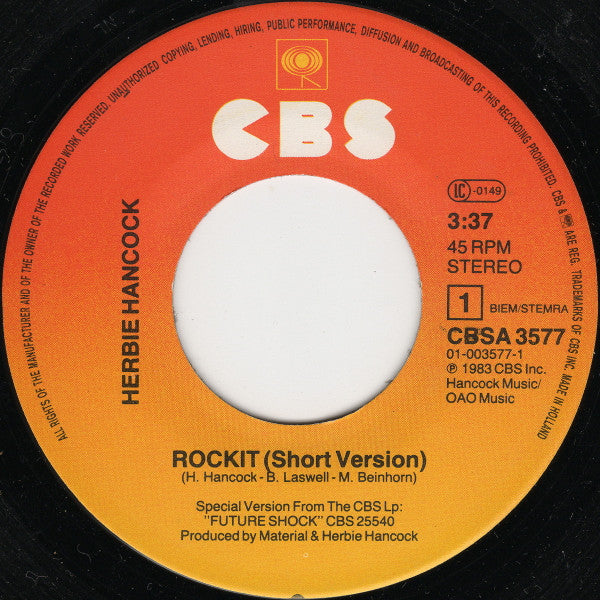 Herbie Hancock : Rockit (7", Single)