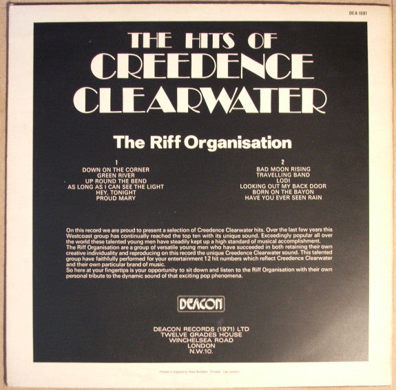 The Marty Riff Association : The Hits Of Creedence Clearwater Revival (LP)