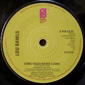 Lou Rawls : Some Folks Never Learn (7", Single)