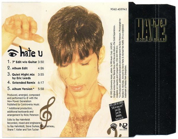 The Artist (Formerly Known As Prince) : I Hate U (The Hate Experience) (CD, Single, WMM)