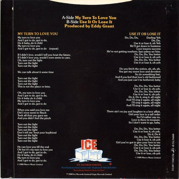 Eddy Grant : My Turn To Love You (7", Single)