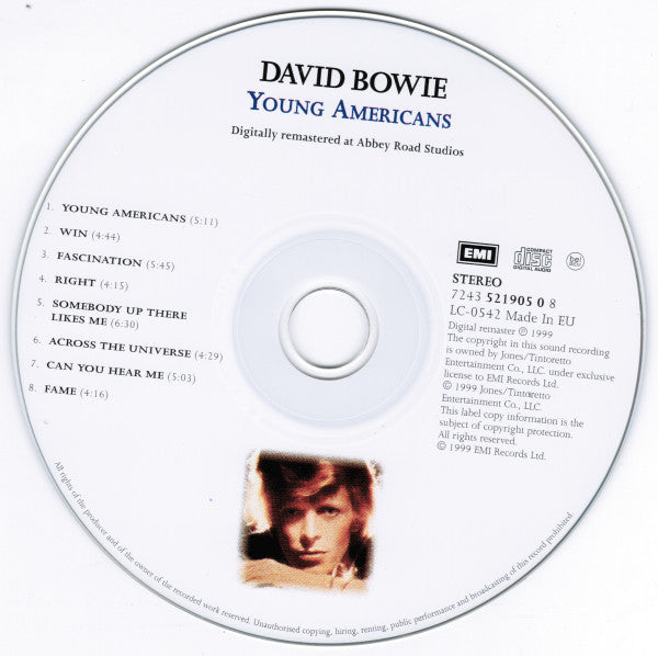 David Bowie : Young Americans (CD, Album, Enh, RE, RM, RP)