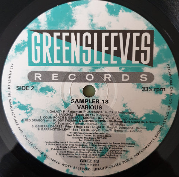 Various : Greensleeves Sampler 13 (LP, Comp)