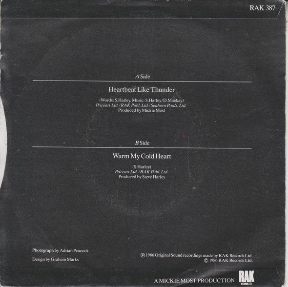 Steve Harley : Heartbeat Like Thunder (7", Single)