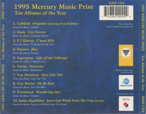 Various : 1995 Mercury Music Prize Ten Albums Of The Year (CD, Comp, Smplr)