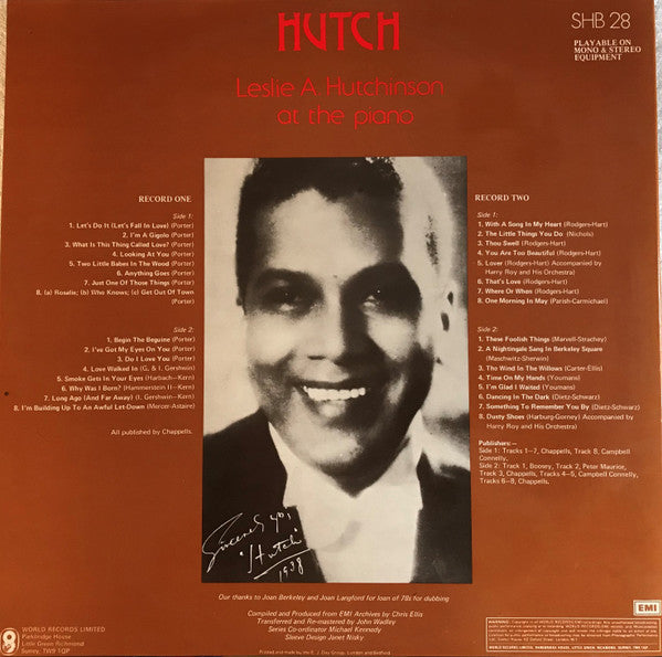 Hutch* : Leslie A. Hutchinson At The Piano (2xLP, Comp, Mono)