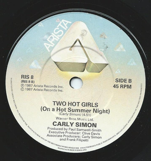 Carly Simon : Give Me All Night (7", Single)