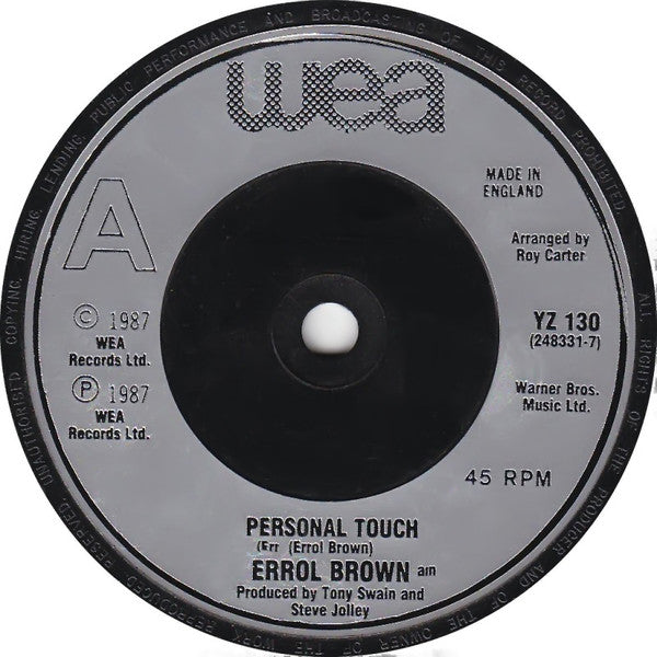 Errol Brown : Personal Touch (7", Sil)