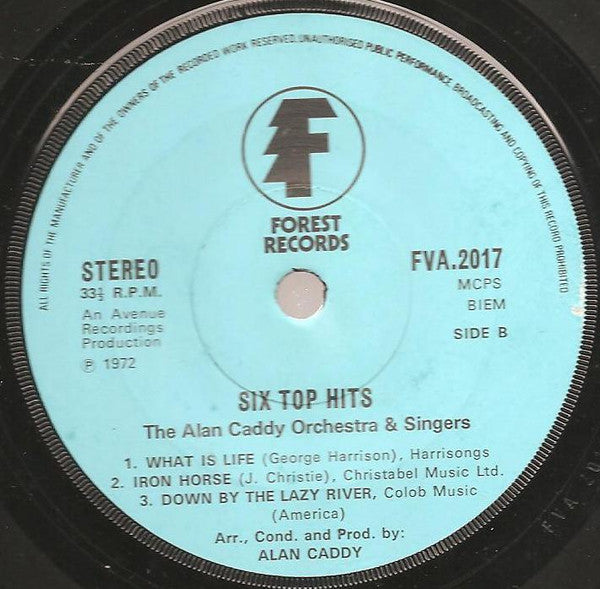 Alan Caddy Orchestra & Singers : 6 Top Hits (7", EP)