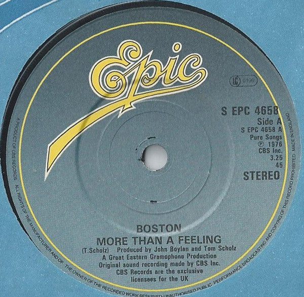 Boston : More Than A Feeling (7", RP, Blu)