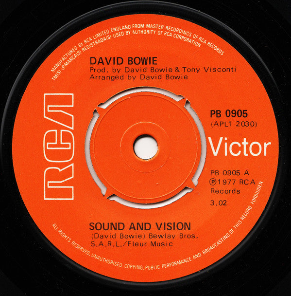 David Bowie : Sound And Vision (7", Single)
