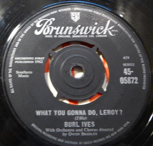 Burl Ives : Call Me Mr. In-Between / What You Gonna Do, Leroy? (7", Single)