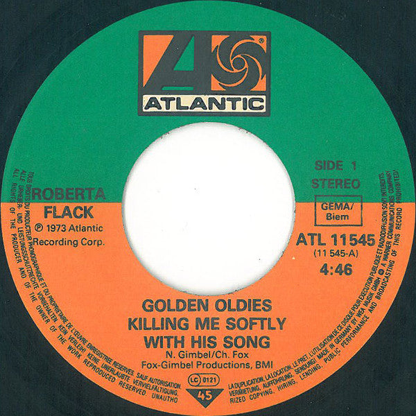 Roberta Flack : Killing Me Softly With His Song (7", Single)