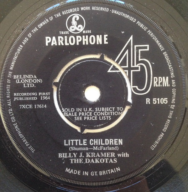 Billy J. Kramer & The Dakotas : Little Children (7", Single)