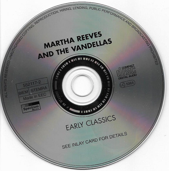 Martha Reeves & The Vandellas : Early Classics (CD, Comp, RE)