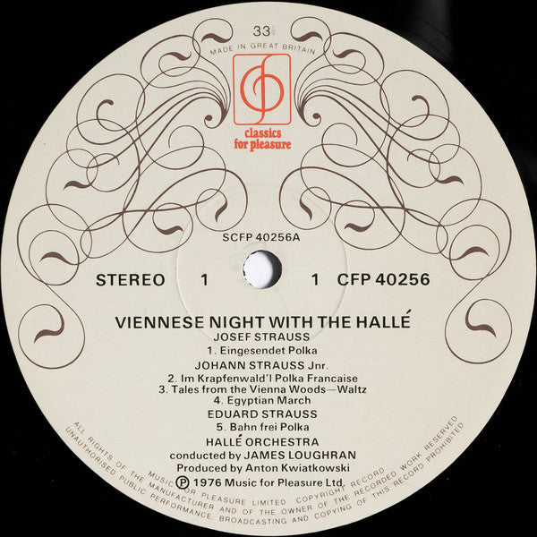 Hallé Orchestra Conductor James Loughran : Viennese Night With The Hallé (LP)