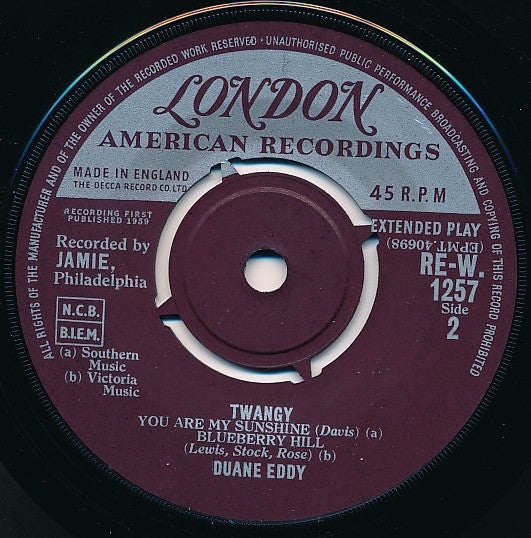 Duane Eddy : Twangy (7", EP, Mono)