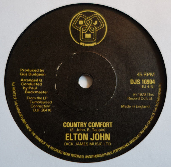 Elton John : Country Comfort / Crocodile Rock (7", Ltd)