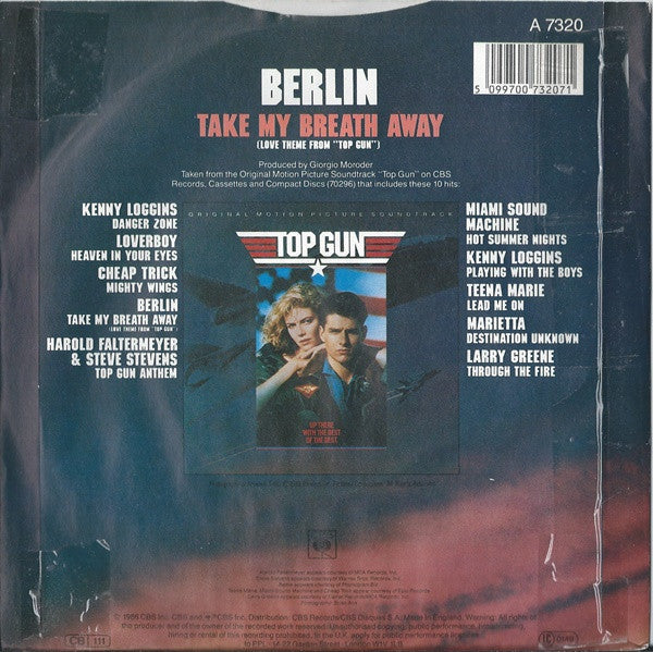 Berlin : Take My Breath Away (Love Theme From "Top Gun")   (7", Single)