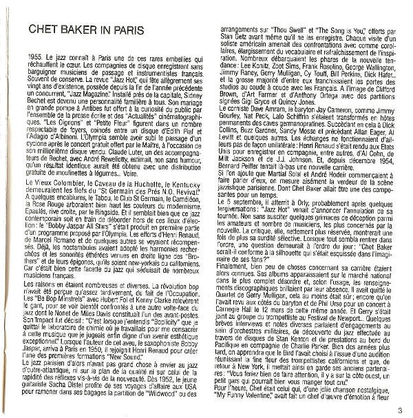 Chet Baker : Chet In Paris Volume 4 (CD, Comp)