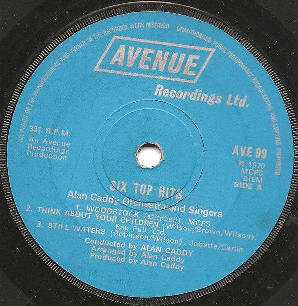 Alan Caddy Orchestra & Singers : Six Top Hits (7", EP)