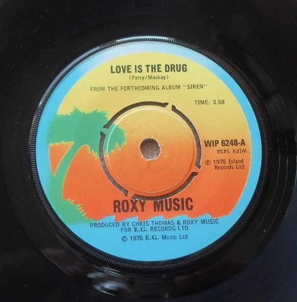 Roxy Music : Love Is The Drug (7", Single, Pus)
