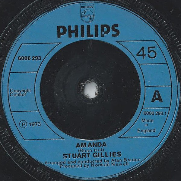 Stuart Gillies : Amanda (7", Single, Blu)