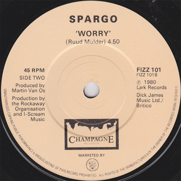 Spargo : You And Me / Worry (7", Single, Bei)
