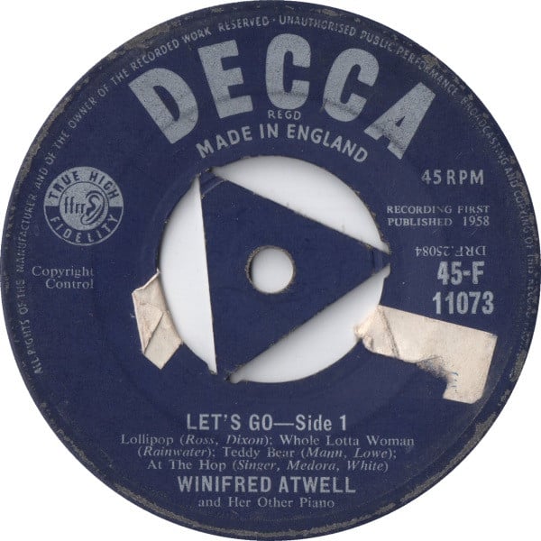 Winifred Atwell And Her Other Piano* : Let's Go (7", Single)