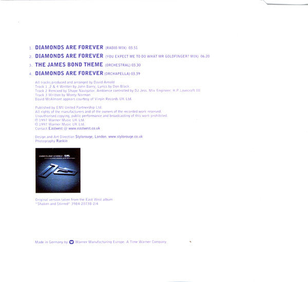 David McAlmont / David Arnold : Diamonds Are Forever (CD, Single)