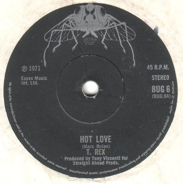 T. Rex : Hot Love (7", Single, RP, Bla)