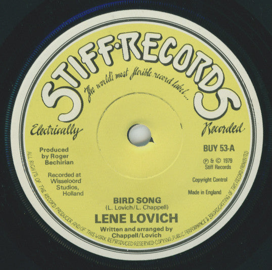Lene Lovich : Bird Song (7", Single, Yel)