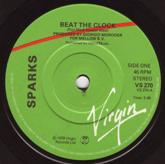 Sparks : Beat The Clock (7", Single)