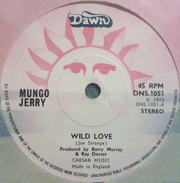 Mungo Jerry : Wild Love (7", Single, Sol)