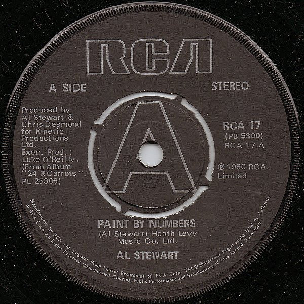 Al Stewart : Paint By Numbers (7", Single)