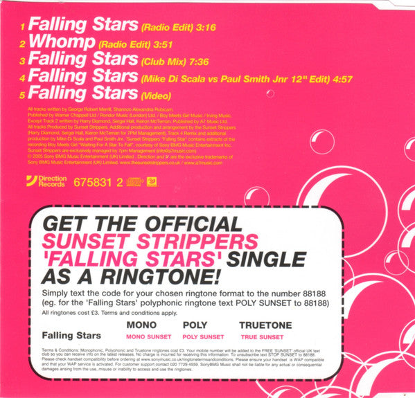 Sunset Strippers : Falling Stars (Waiting For A Star To Fall) (CD, Single, Enh)