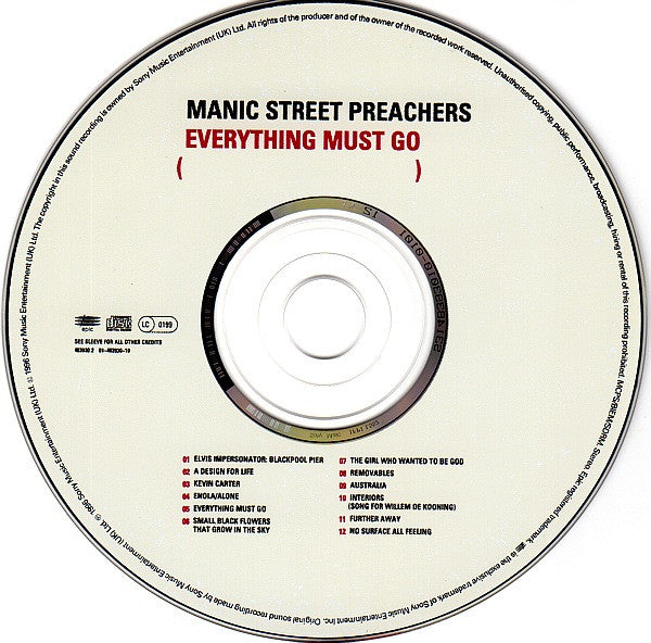 Manic Street Preachers : Everything Must Go (CD, Album, RP)