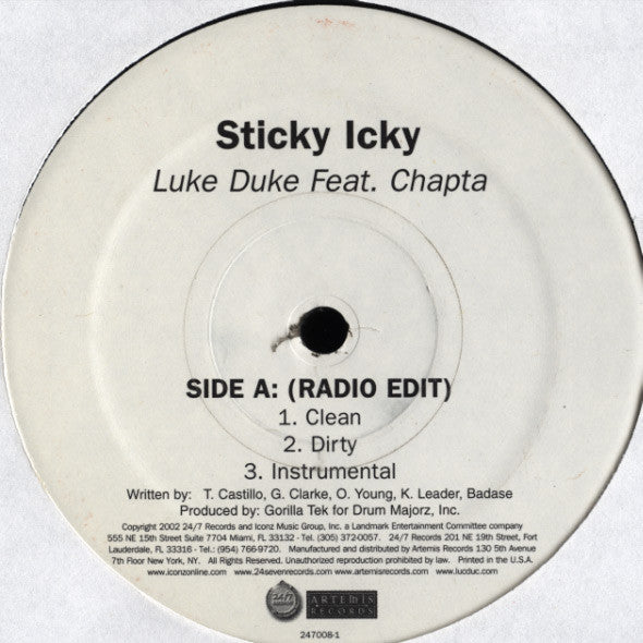 Luc Duc Featuring Chapta : Sticky Icky (12")