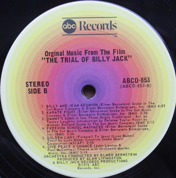 Elmer Bernstein : Original Music From The Film The Trial Of Billy Jack (LP, Album, San)