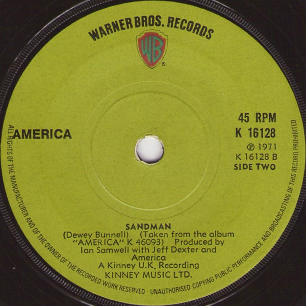 America (2) : A Horse With No Name (7", Sol)