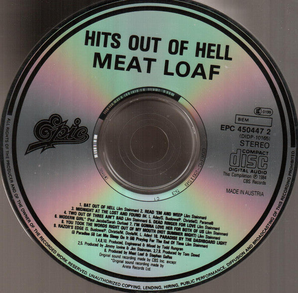 Meat Loaf : Hits Out Of Hell (CD, Comp, RE)