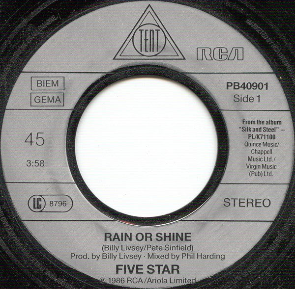 5 Star* : Rain Or Shine  (7", Single)