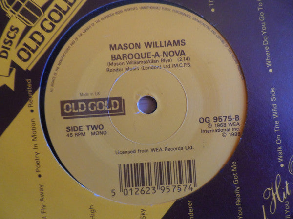 Mason Williams : Classical Gas (7", Single, Mono, RE)