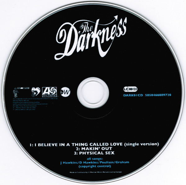 The Darkness : I Believe In A Thing Called Love (CD, Single)