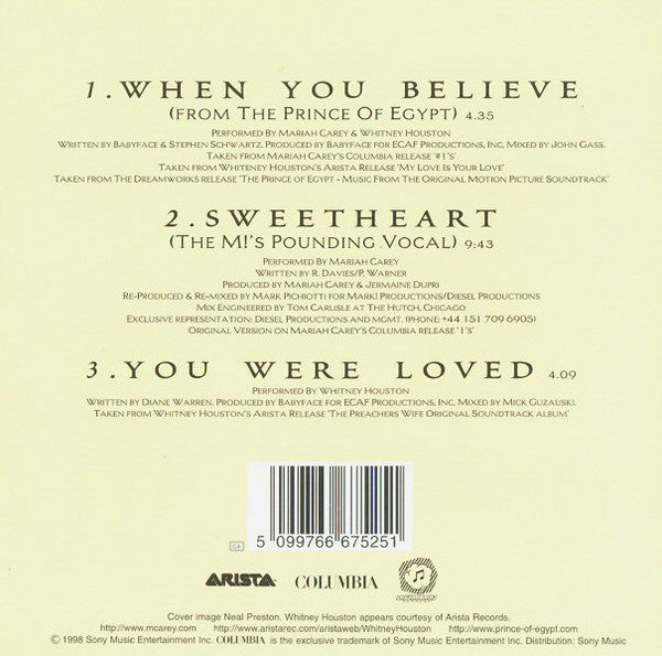 Mariah Carey & Whitney Houston : When You Believe (CD, Single, Ltd, CD2)